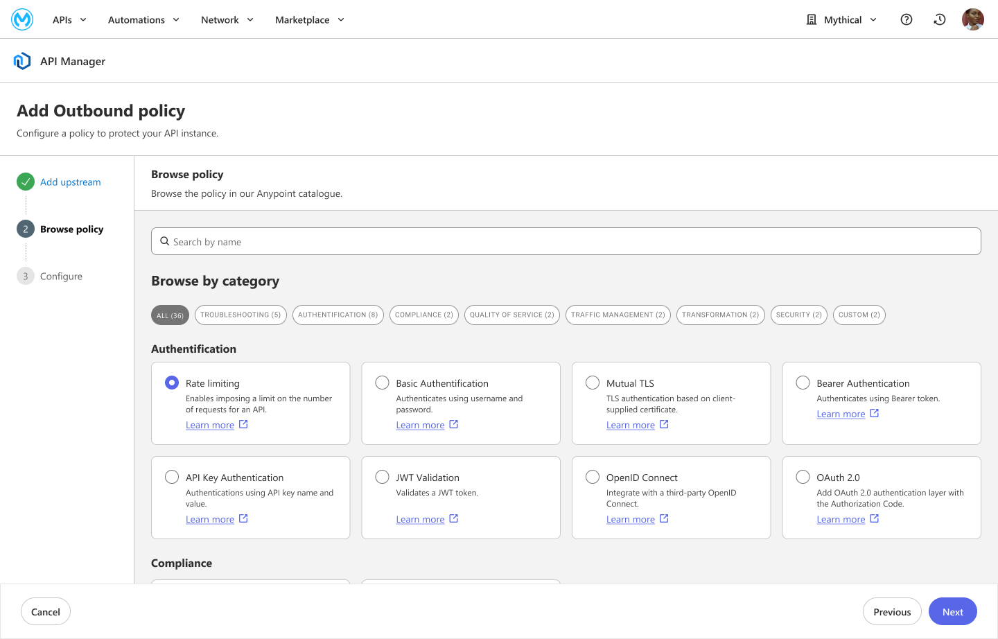 Flex Gateway API Manager policies